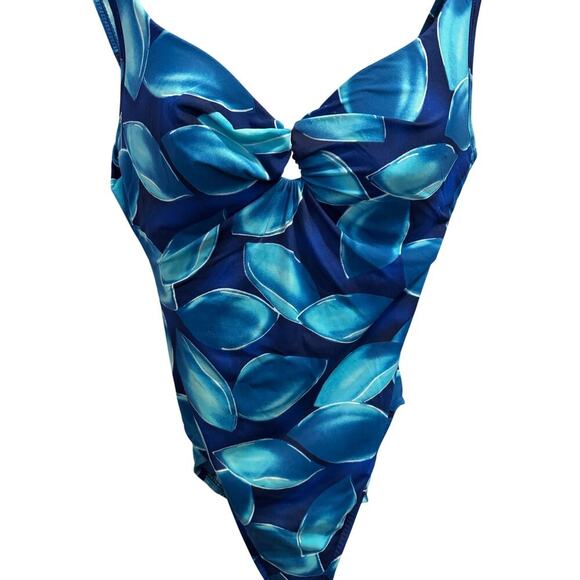 Miraclesuit One Piece Swimsuit Women’s Size 14 Blue Slimming Underwire 60253 - Picture 2 of 5